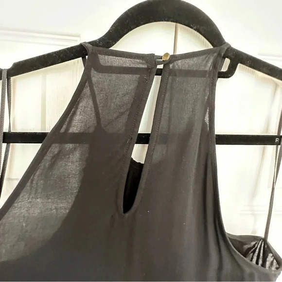 Zara Basics Maxi Black Dress Viscose Halter Neck Beading and Fringe Size Sm… - Picture 8 of 14